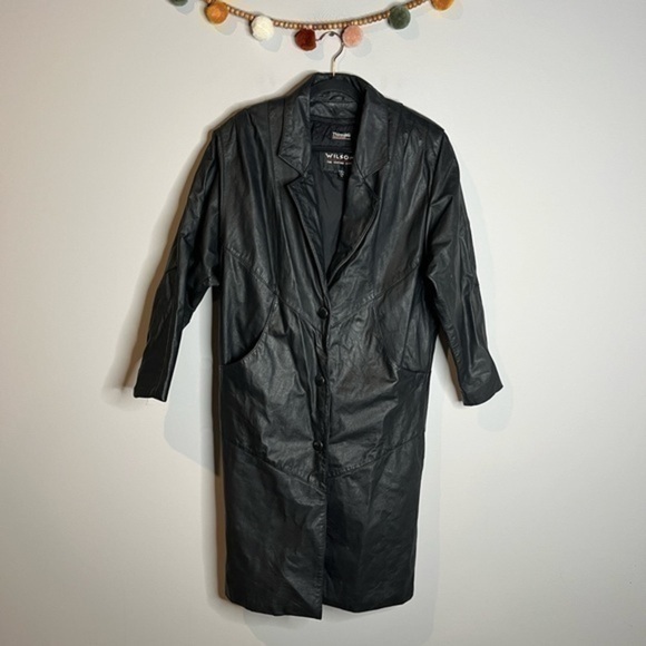 Vintage Wilson’s Leather black long removable lined jacket - Picture 1 of 8